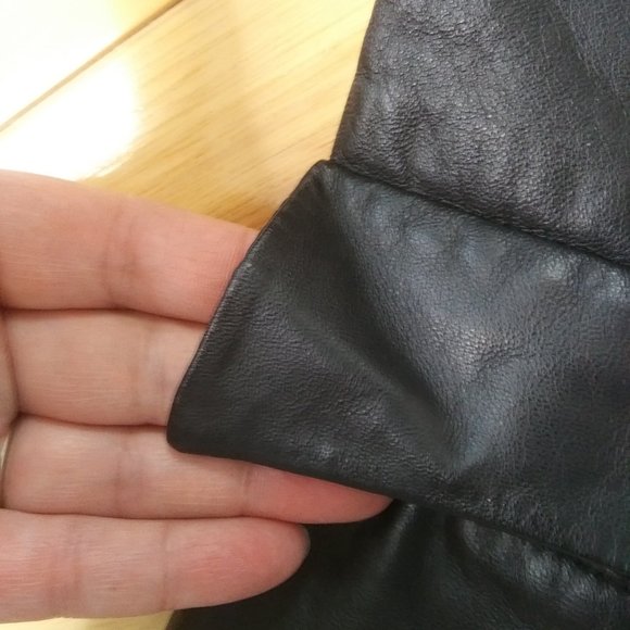 Geren Ford Black Leather Moto Jacket Coat silk lining  asymmetrical zipper Small - Picture 17 of 17